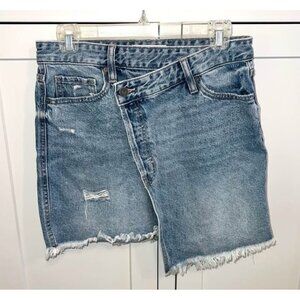 Hidden Jeans Denim Skirt Raw Edge Asymmetrical Small